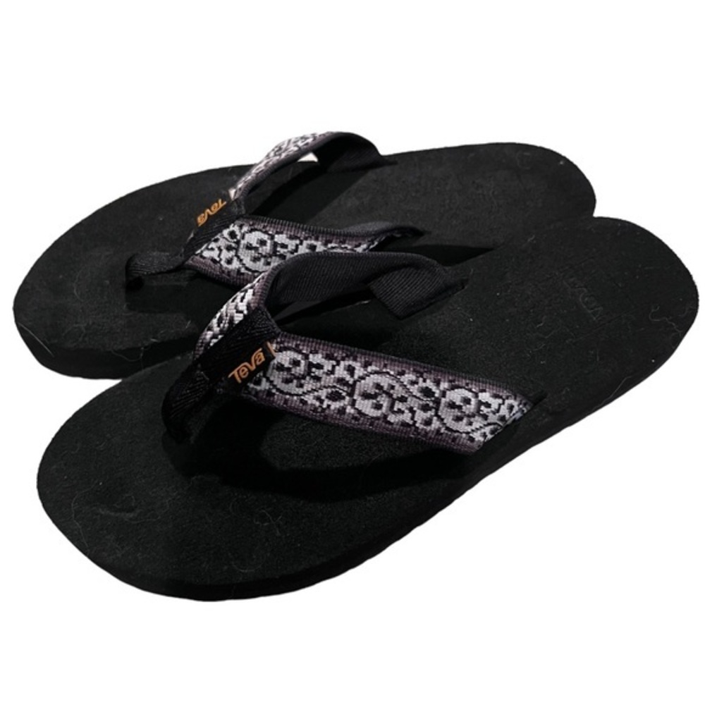 Teva Black White Thong Flip Flop 7